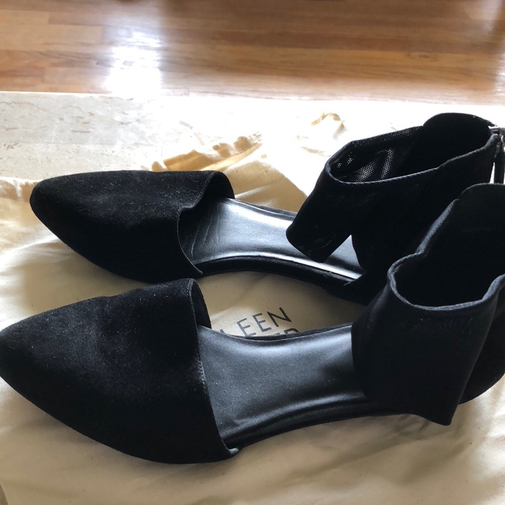 Eileen Fisher Mesh Banded Suede d’Orsay flats